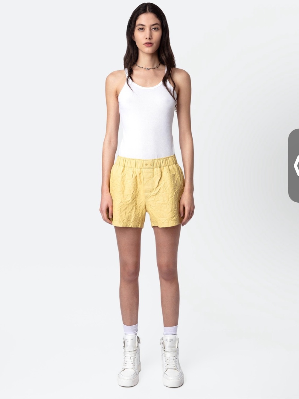 Pax Crinkled Leather Shorts